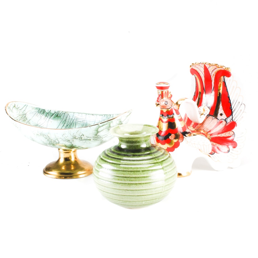 Decorative Ceramic Tableware and Peacock Pitcher