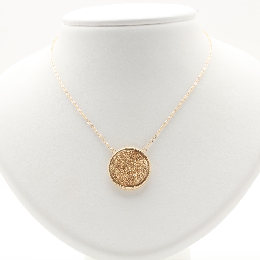 Milor 14K Yellow Gold Druzy Necklace