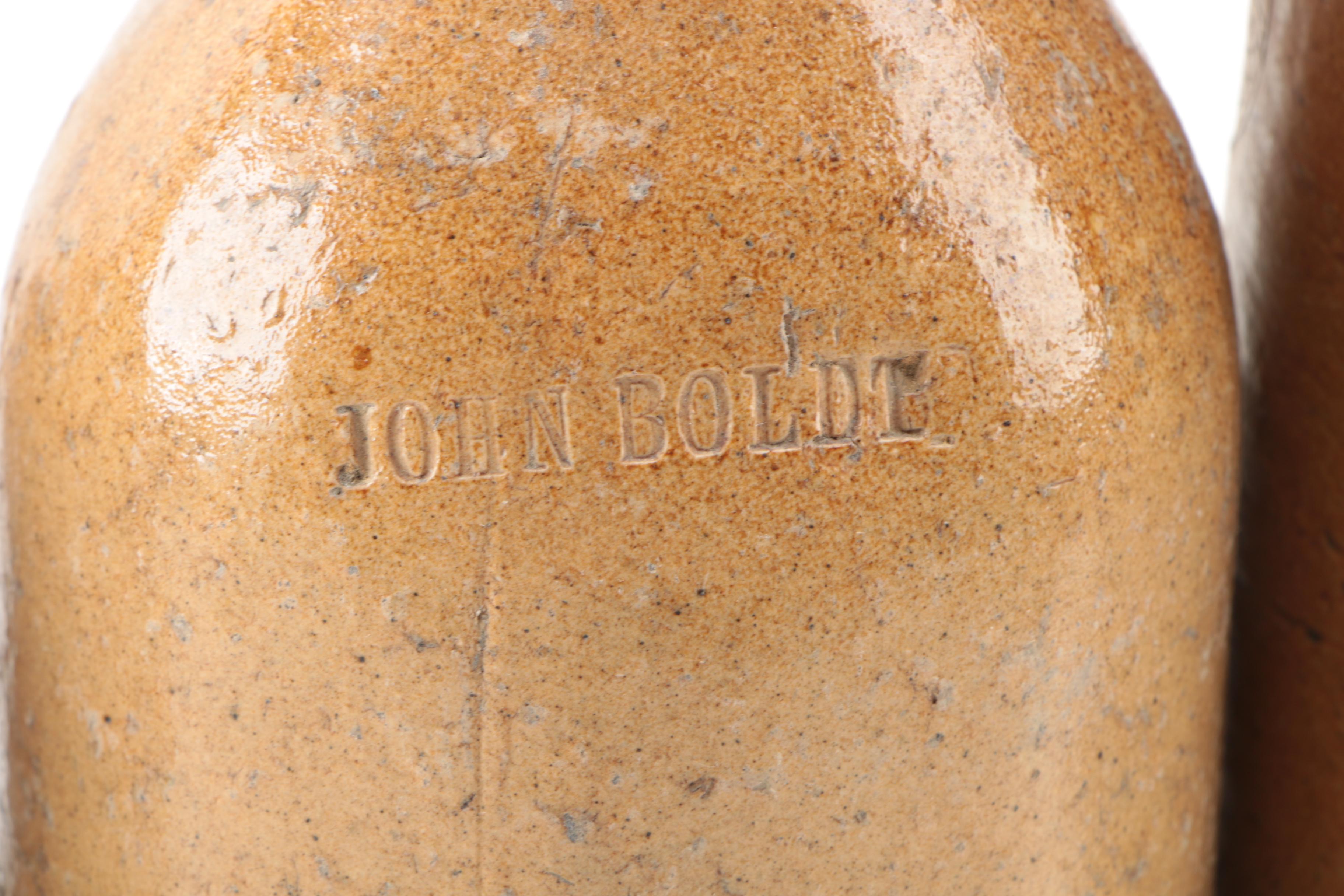 John Boldt and Other Antique Stoneware Whiskey and Mineral Water Bottles
