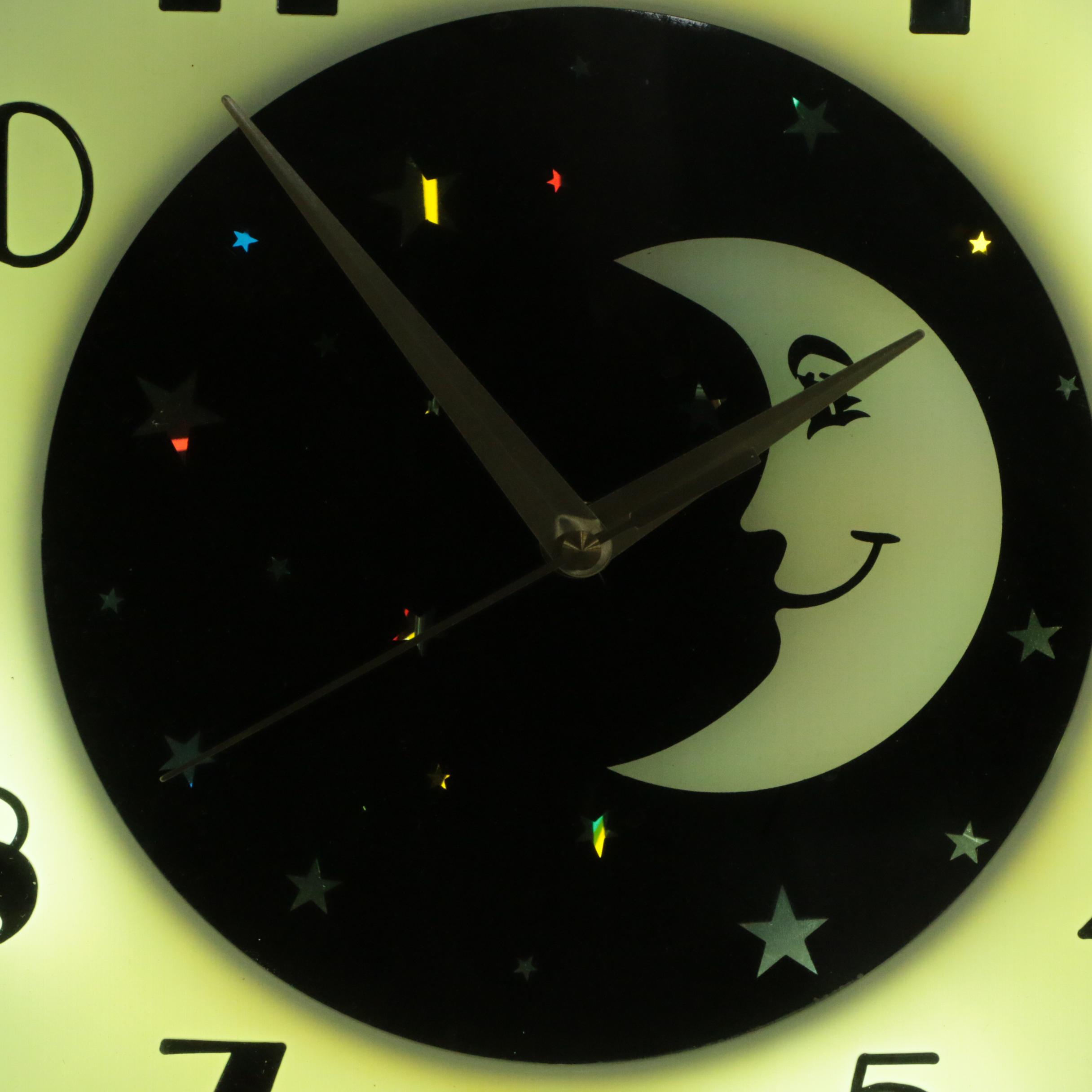 Hyman Products Vintage Art Deco Moon Wall Clock