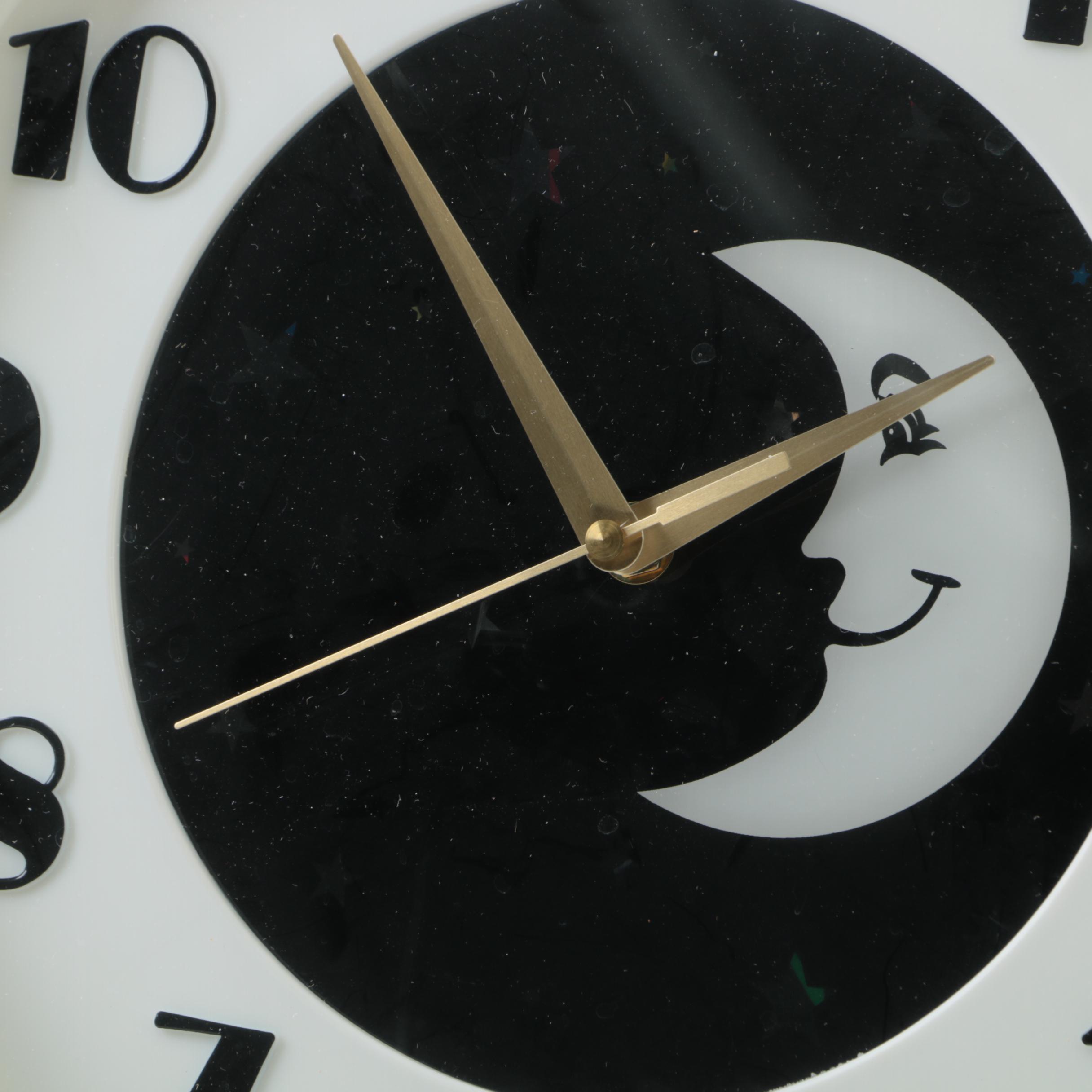Hyman Products Vintage Art Deco Moon Wall Clock