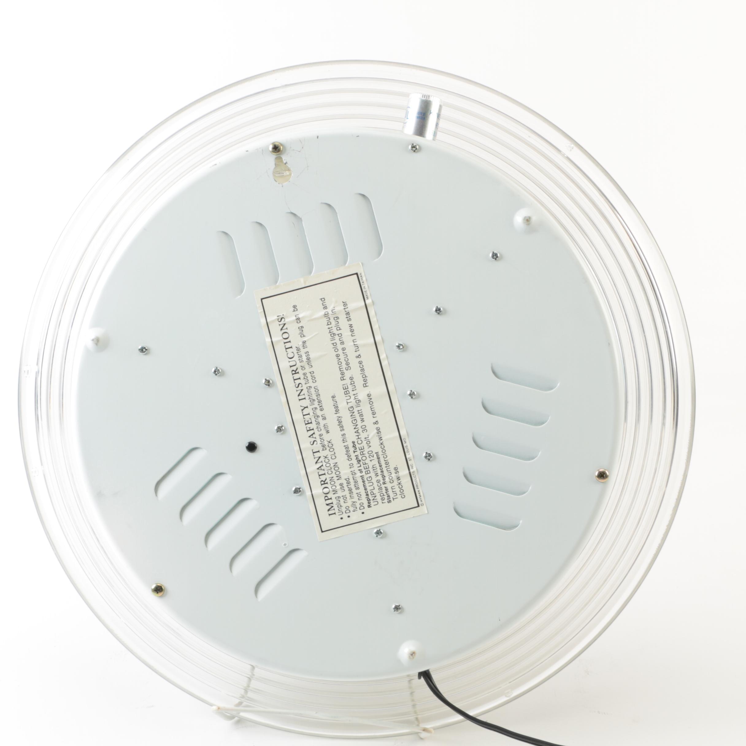 Hyman Products Vintage Art Deco Moon Wall Clock