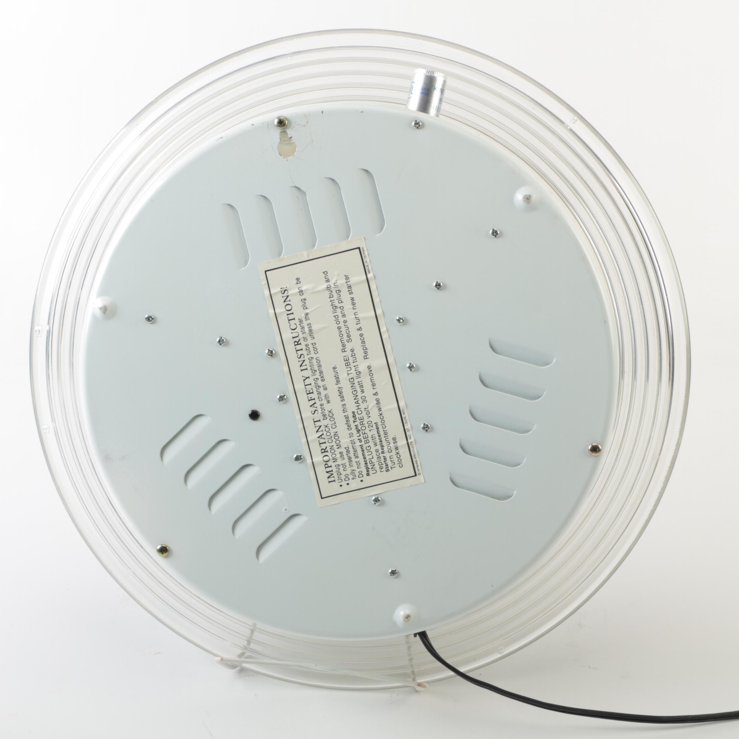 Hyman Products Vintage Art Deco Moon Wall Clock