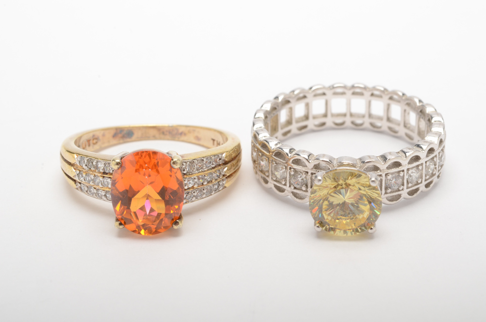 Assorted Sterling Silver Gemstone Rings