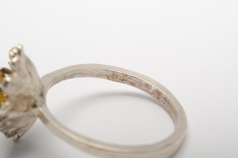 Assorted Sterling Silver Gemstone Rings