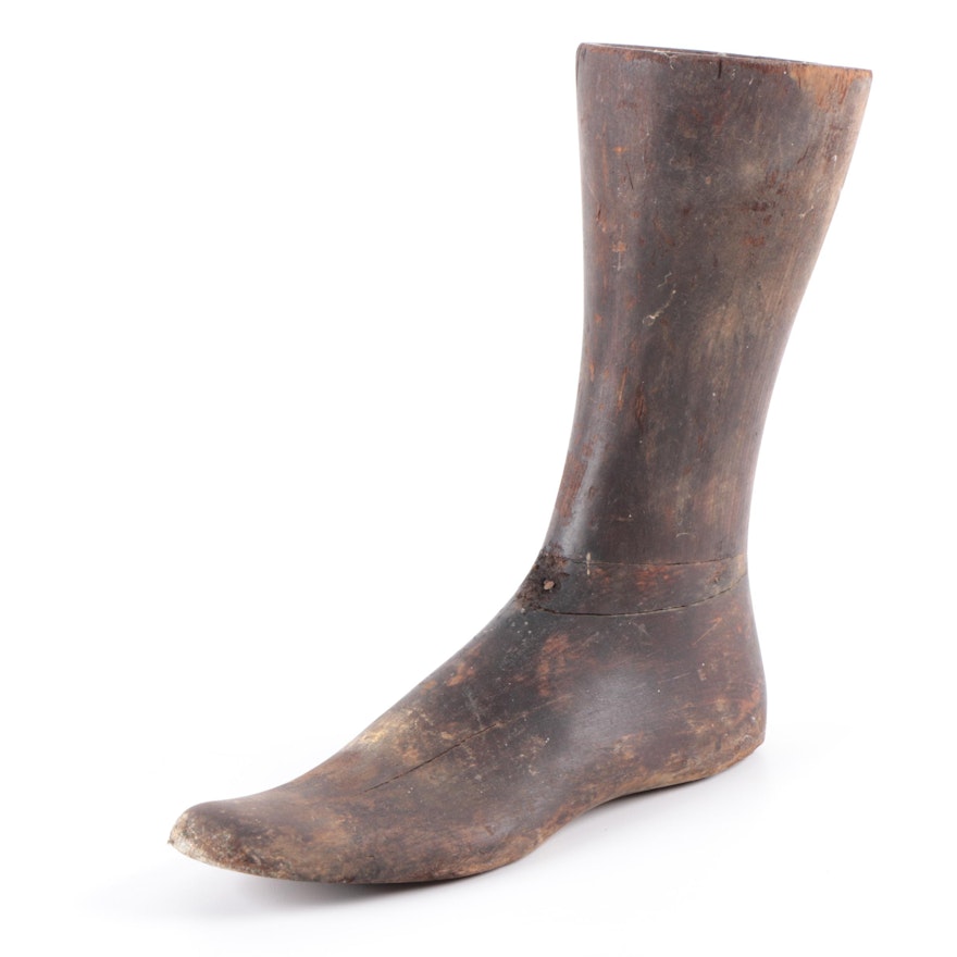 Vintage Wooden Boot Form
