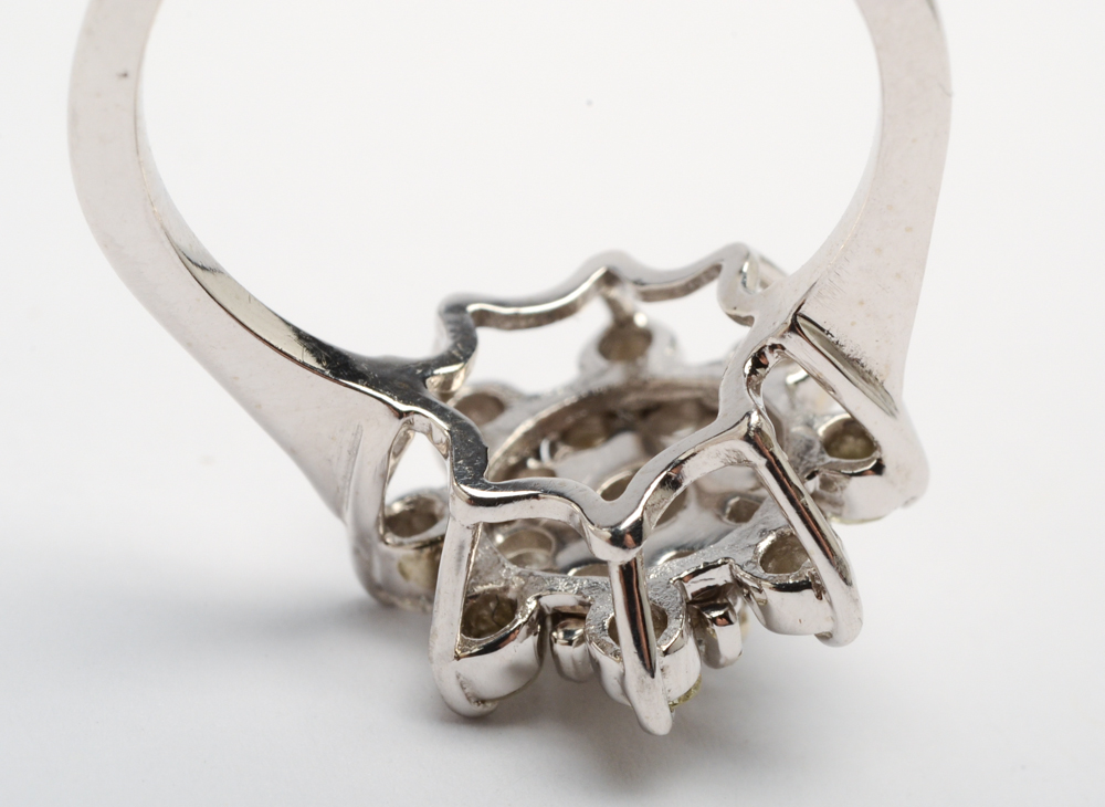 14K White Gold Diamond Cocktail Ring