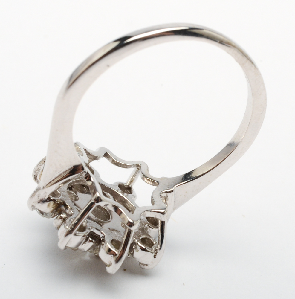 14K White Gold Diamond Cocktail Ring