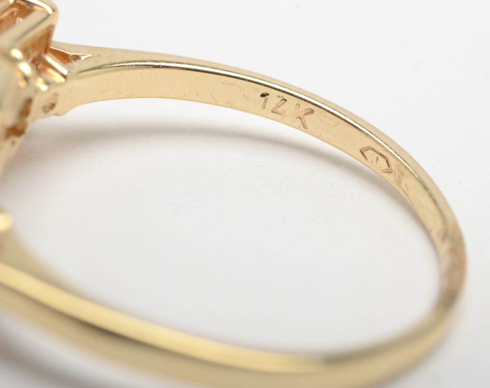 14K Yellow Gold Emerald and Diamond Ring