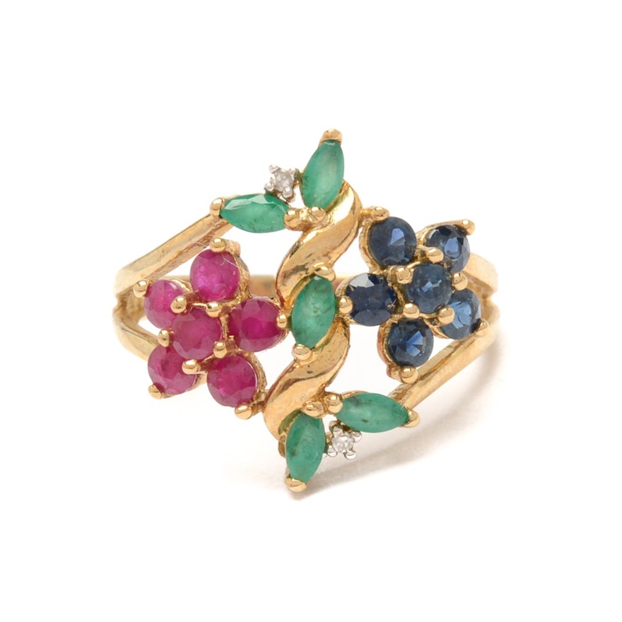 10K Yellow Gold Gemstone Ring