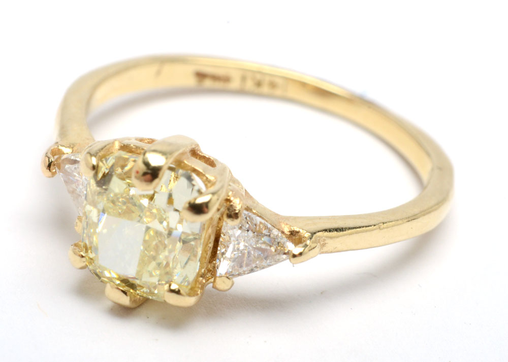 14K Yellow Gold 1.48 CTW Diamond Ring with GIA Certificate