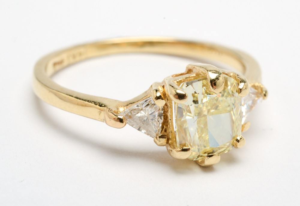 14K Yellow Gold 1.48 CTW Diamond Ring with GIA Certificate