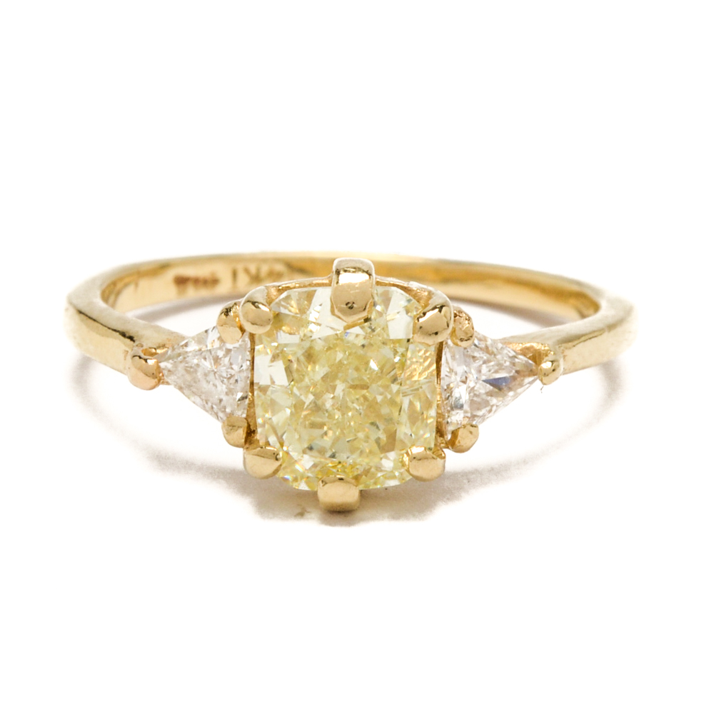 14K Yellow Gold 1.48 CTW Diamond Ring with GIA Certificate
