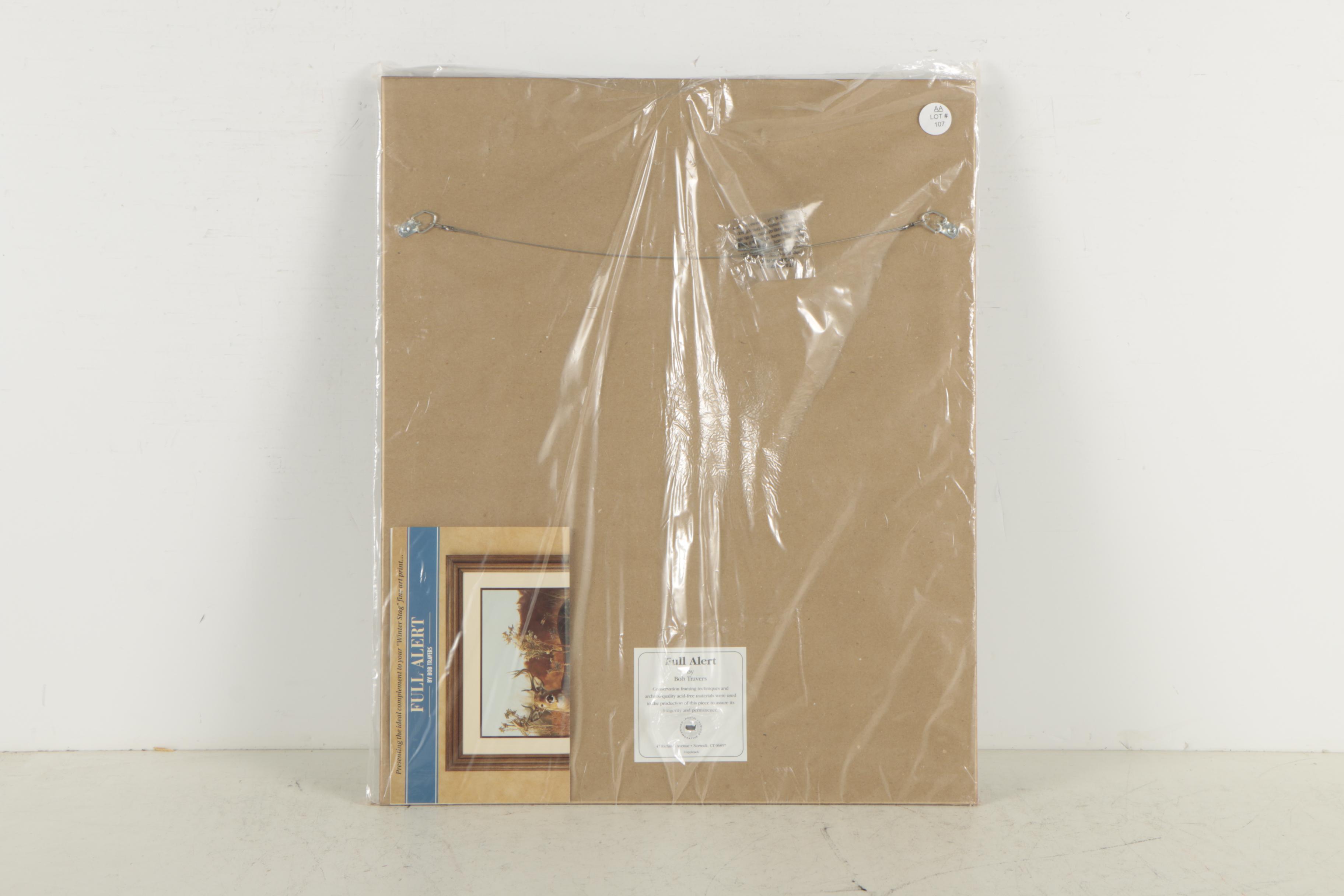 Offset Lithograph Print After Bob Travers with Envelope and Stamp "Full Alert"