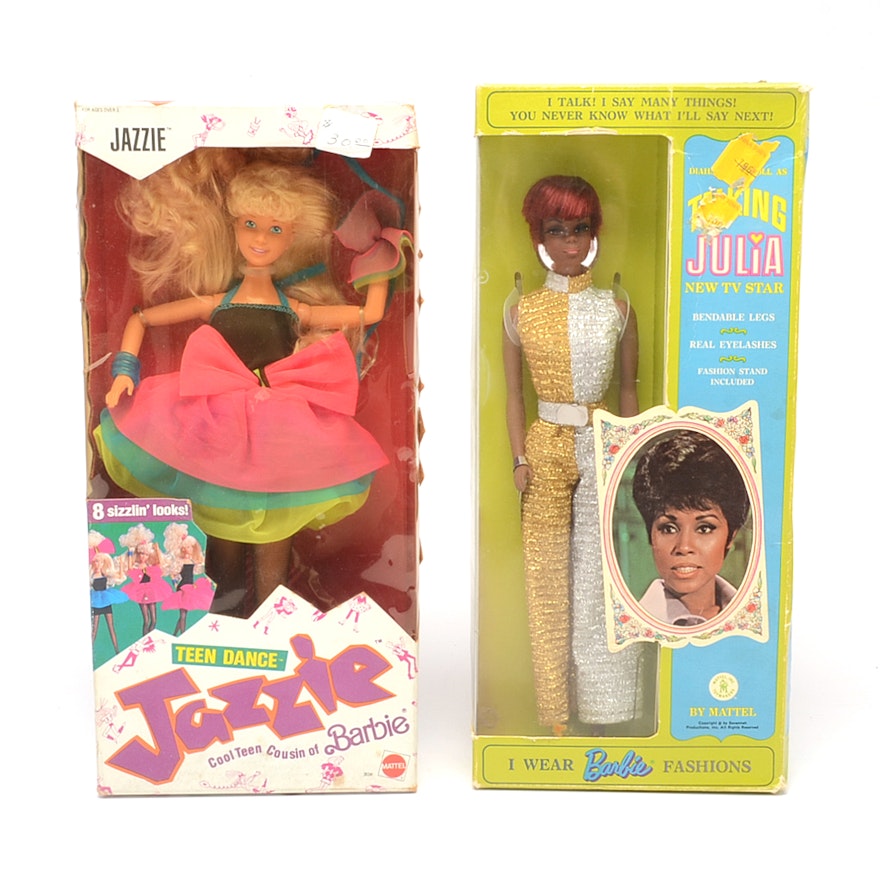 "Talking Julia" and "Jazzie" Mattel Dolls