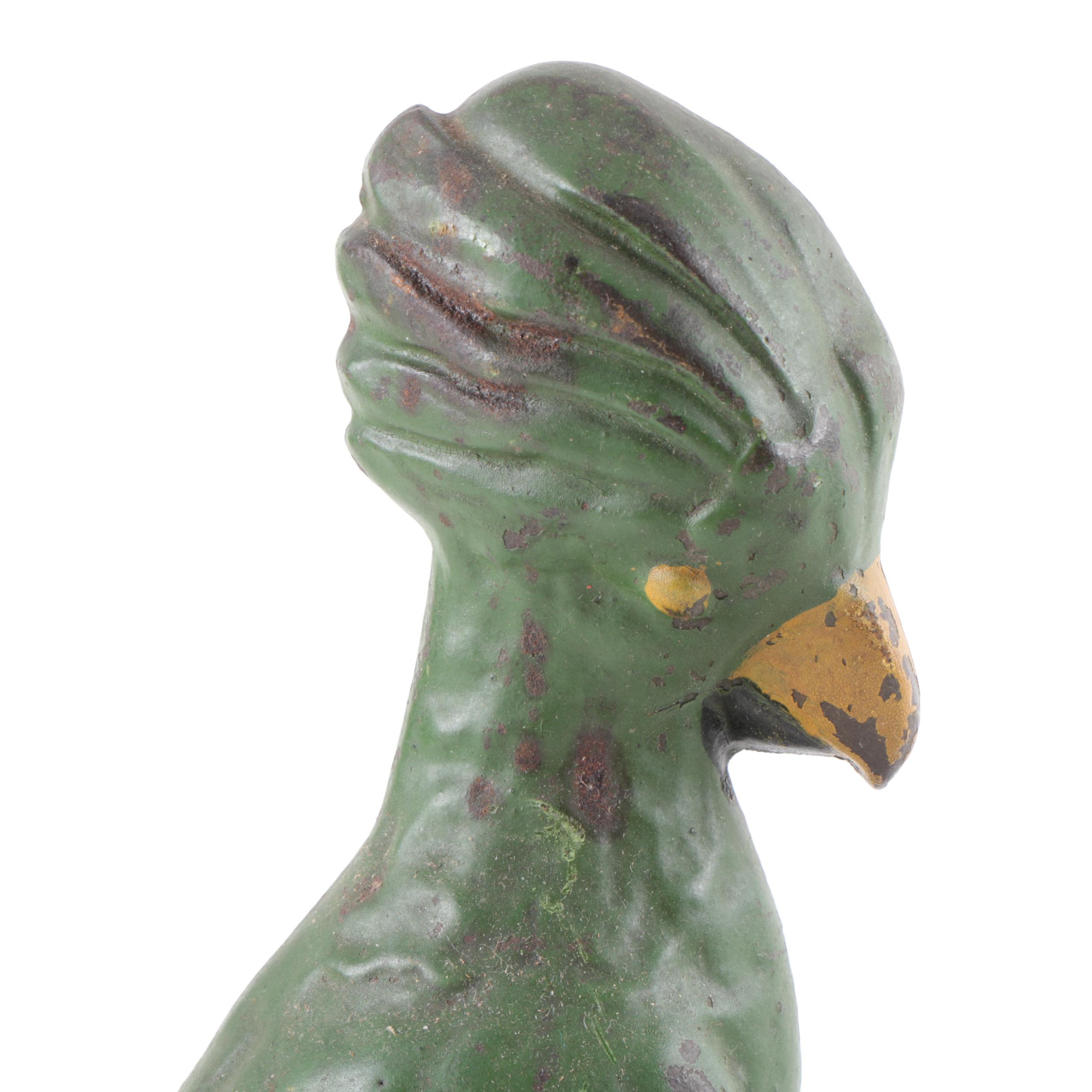 Antique Cast Iron Parakeet and Kingfisher Door Stops