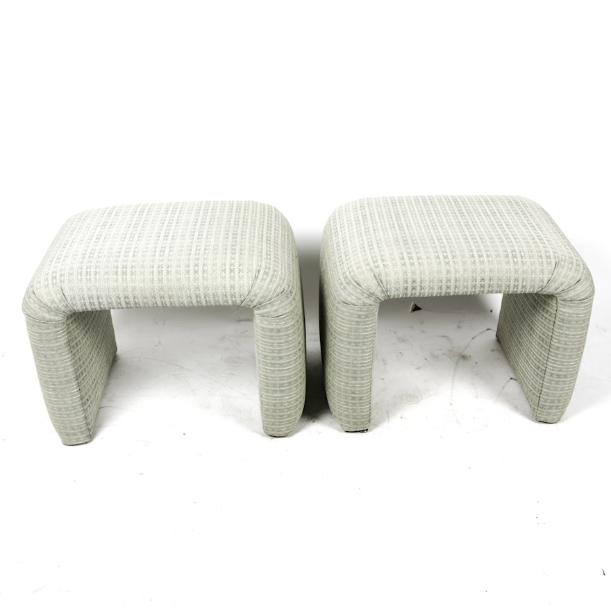 Upholstered Arch Footstool Pair