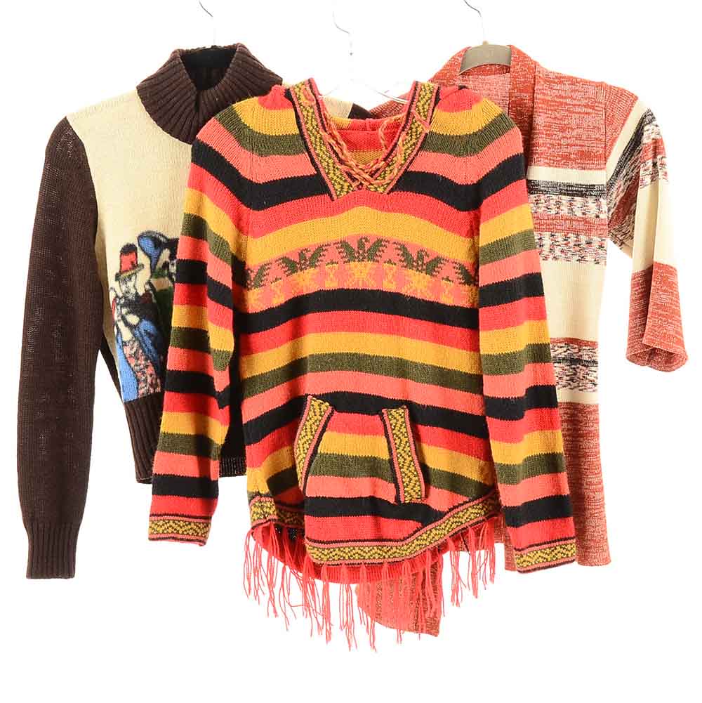 Collection of Vintage 1970s Women's Sweaters