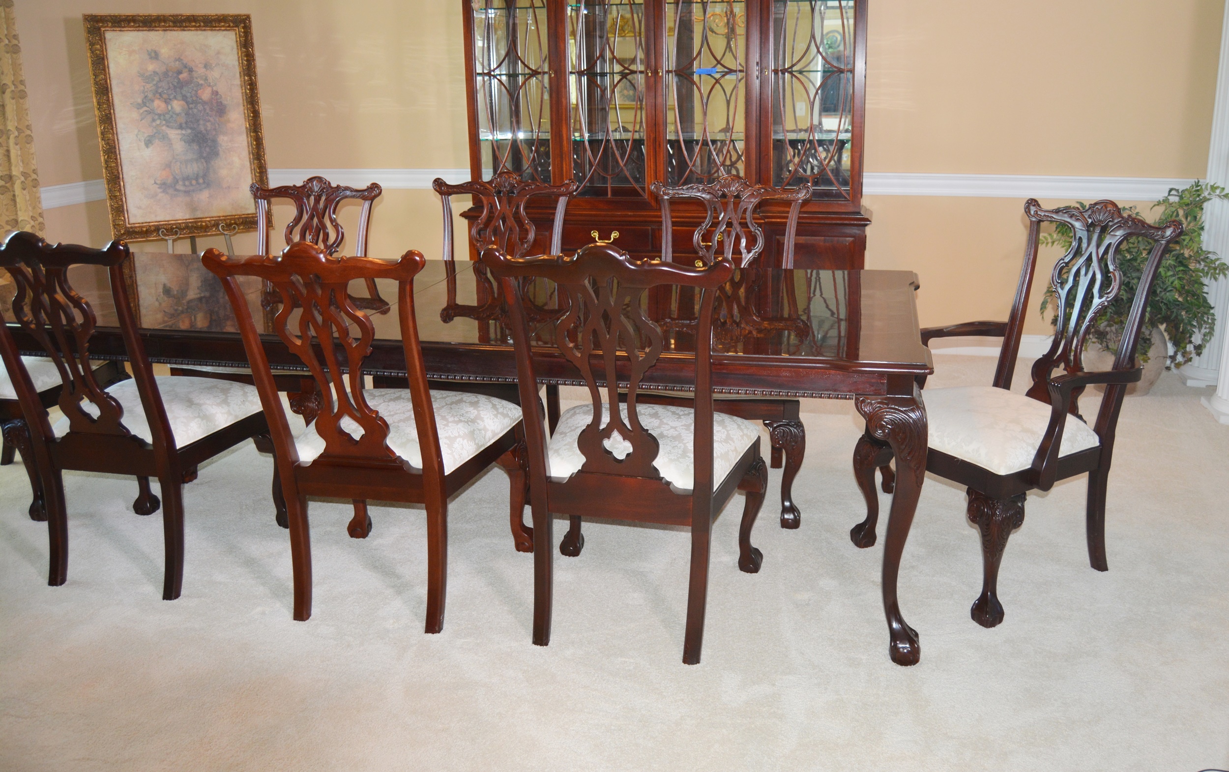 Thomasville Chippendale Style Dining Room Table and Chairs
