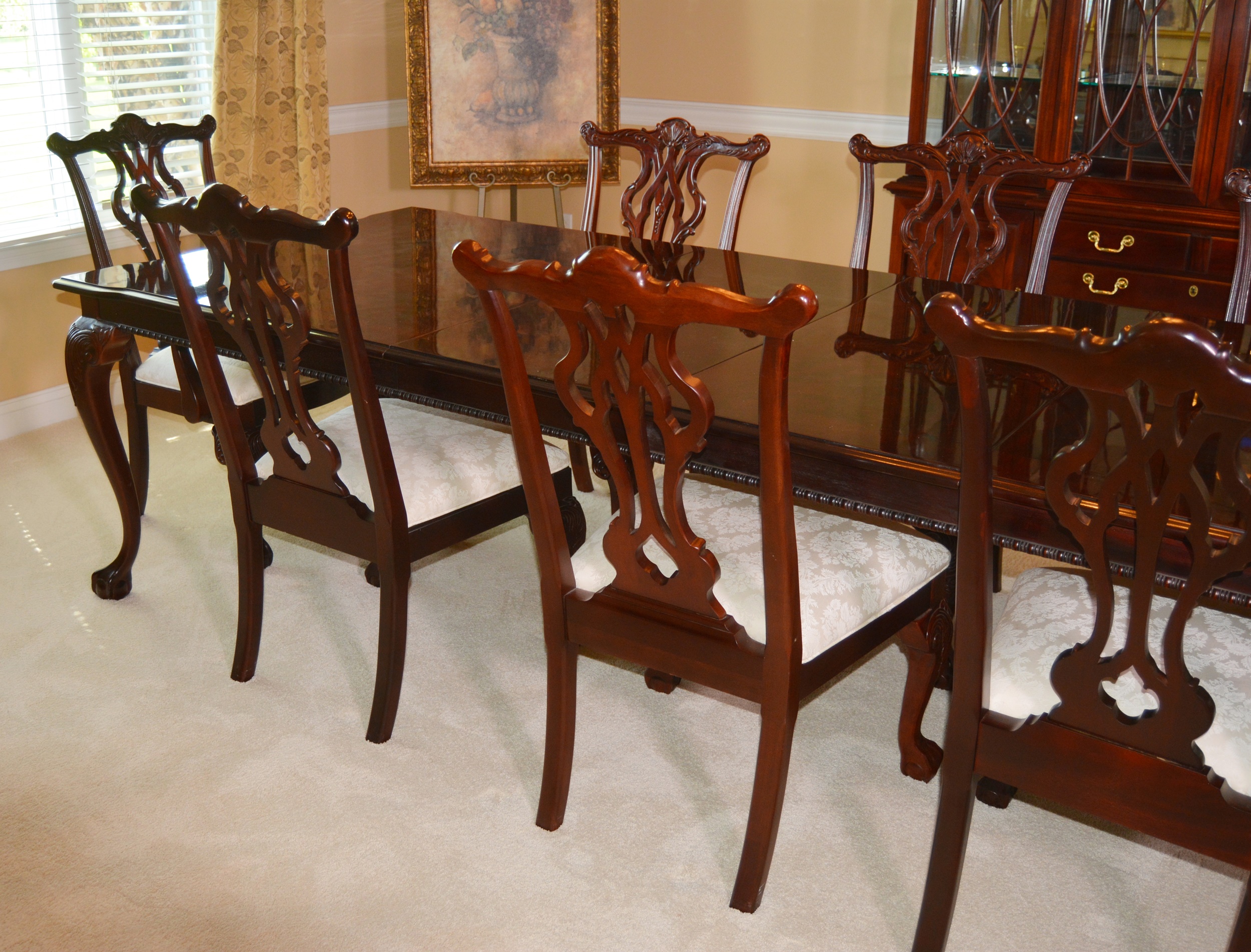 Thomasville Chippendale Style Dining Room Table and Chairs