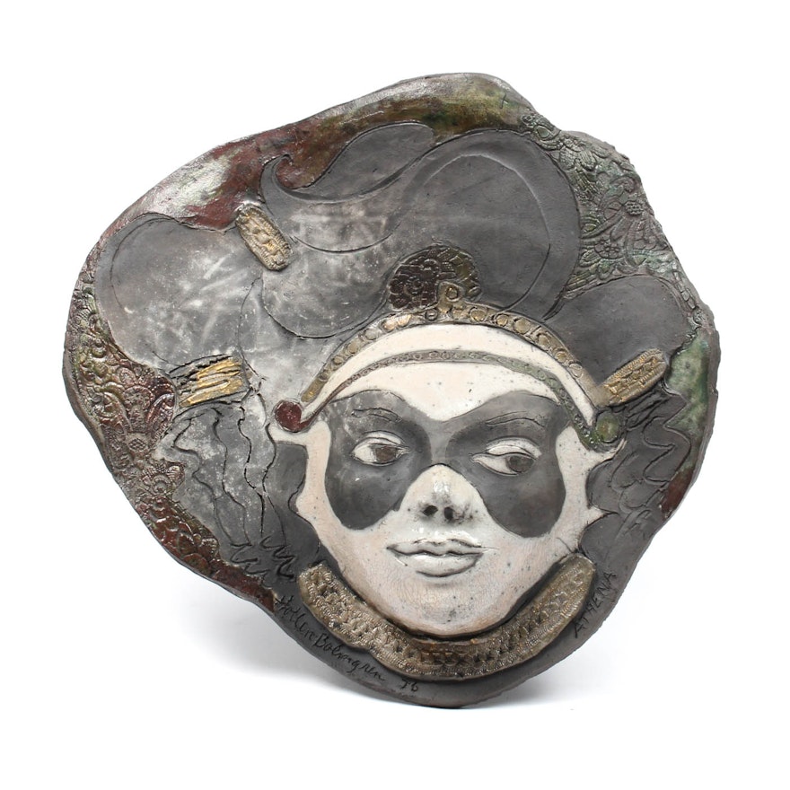 Raku Pottery Mask "Athena" by Donna Hollen Bolmgren