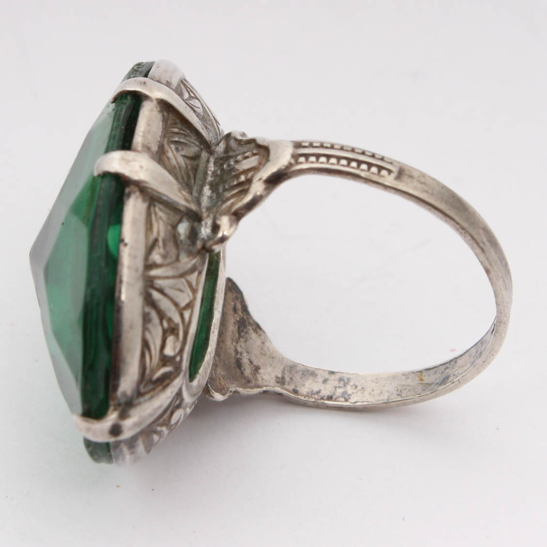 Sterling Silver Cubic Zirconia Tennis Bracelet and Sterling Silver Glass Ring