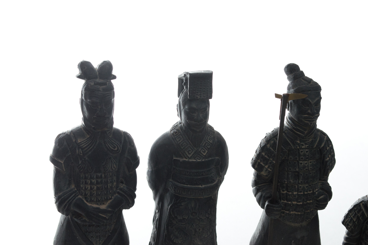 Metal Replicas of Terra-Cotta Warriors and Table Display of The Great Wall
