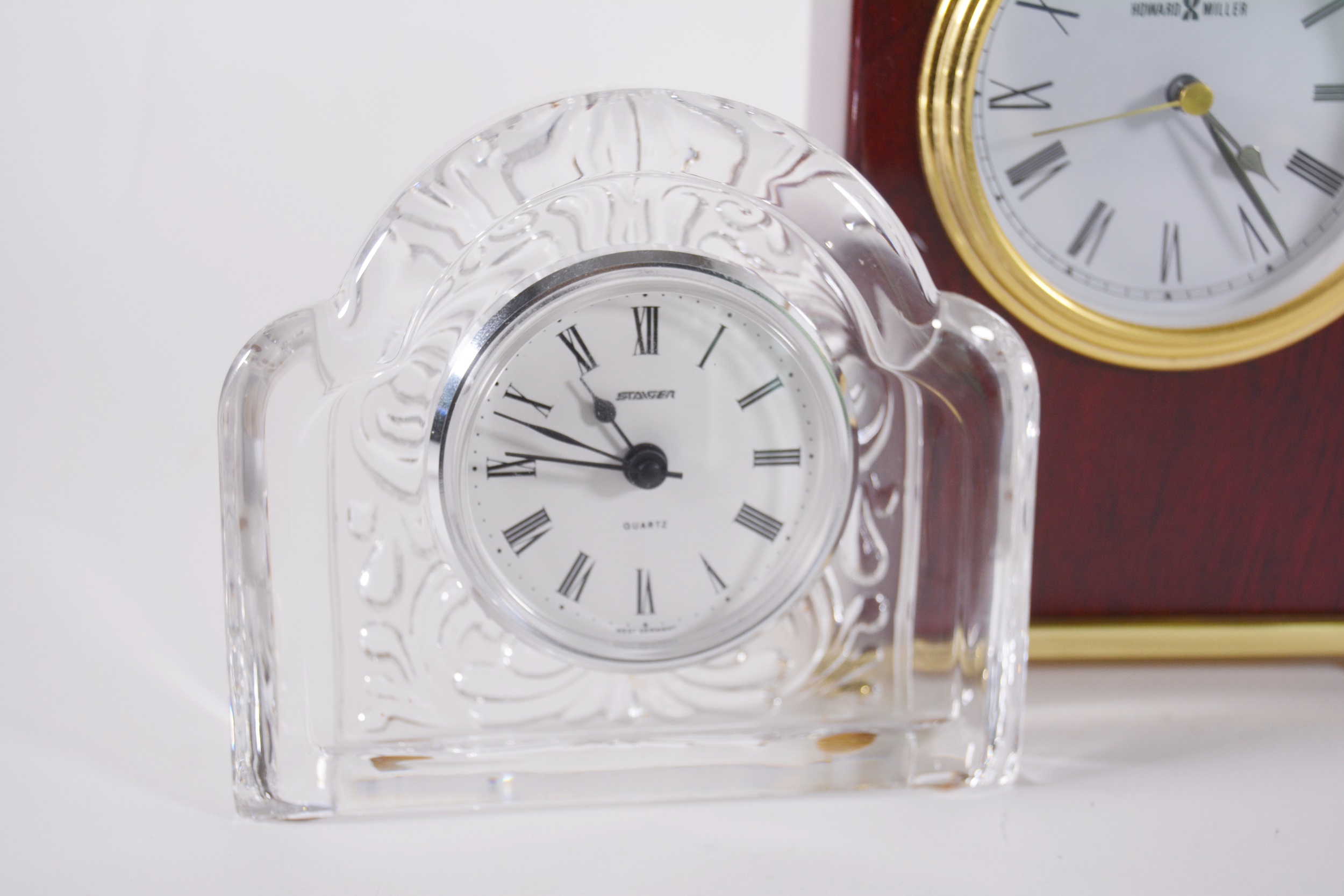 Howard Miller Bracket Clock and Staiger Crystal Desk Clock