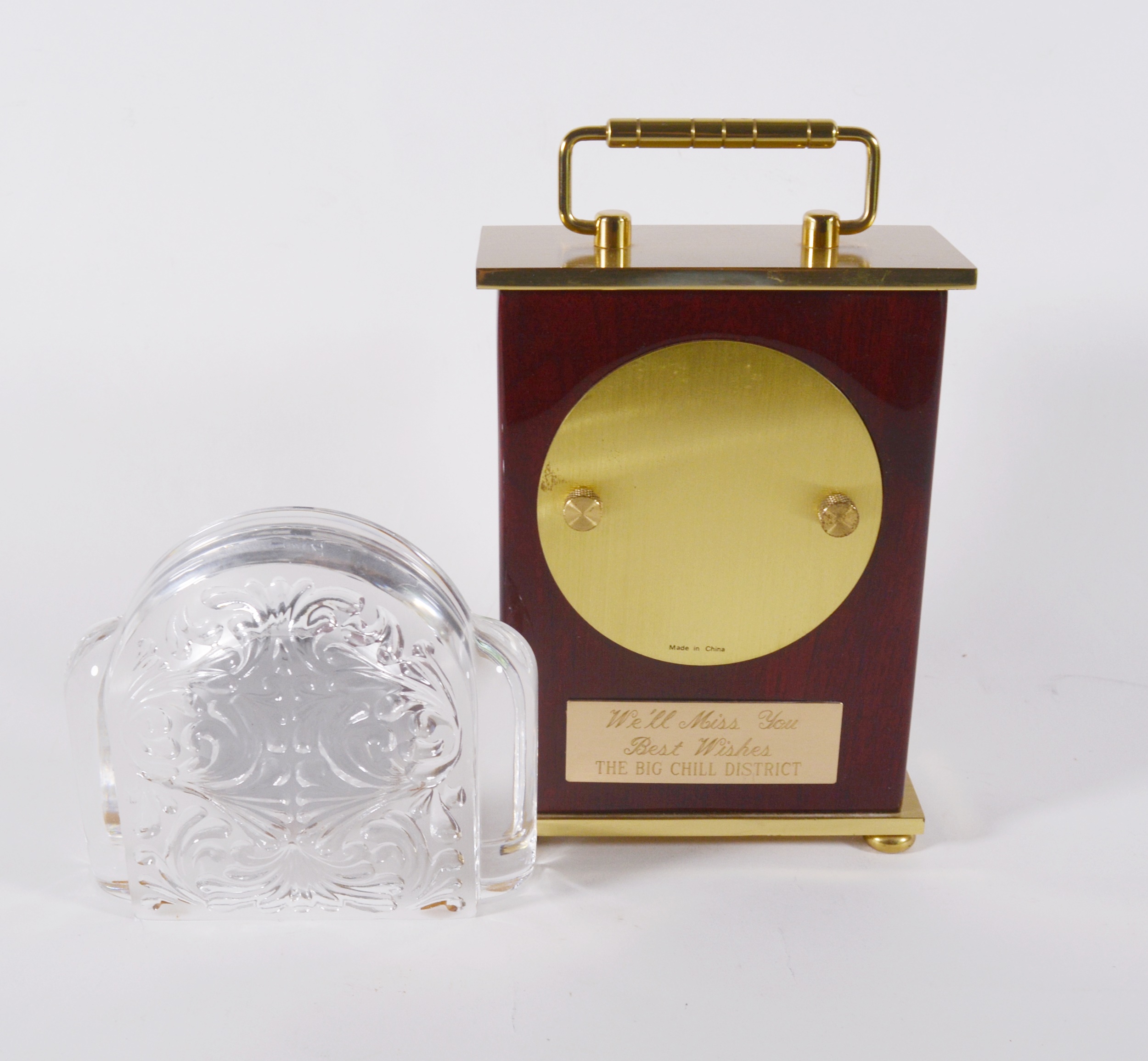 Howard Miller Bracket Clock and Staiger Crystal Desk Clock