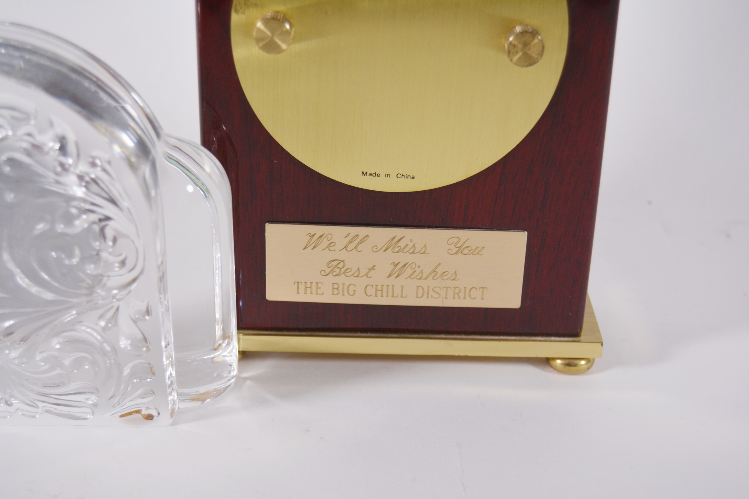 Howard Miller Bracket Clock and Staiger Crystal Desk Clock