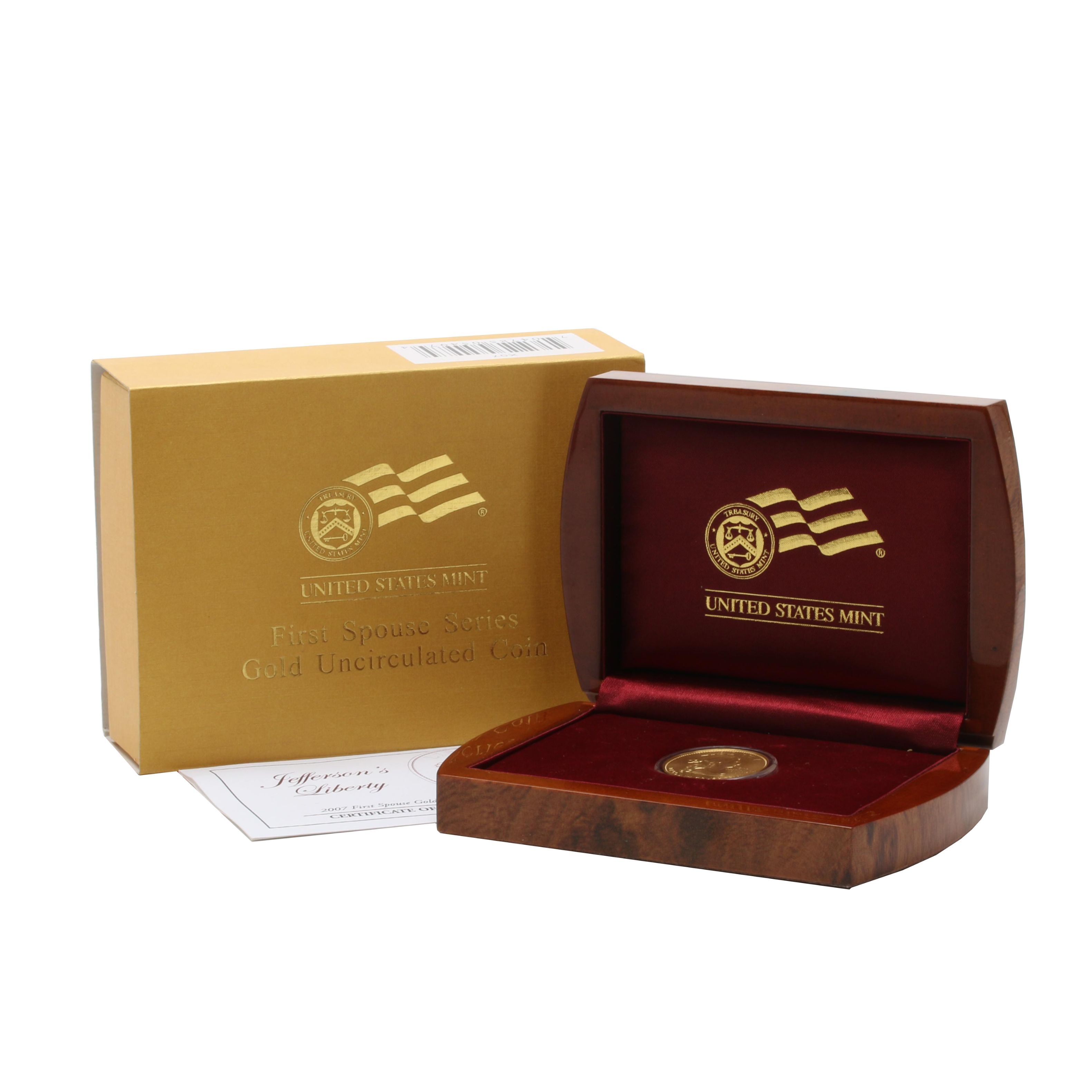 2007-W First Spouse Thomas Jefferson's Liberty $10 Gold Bullion Coin