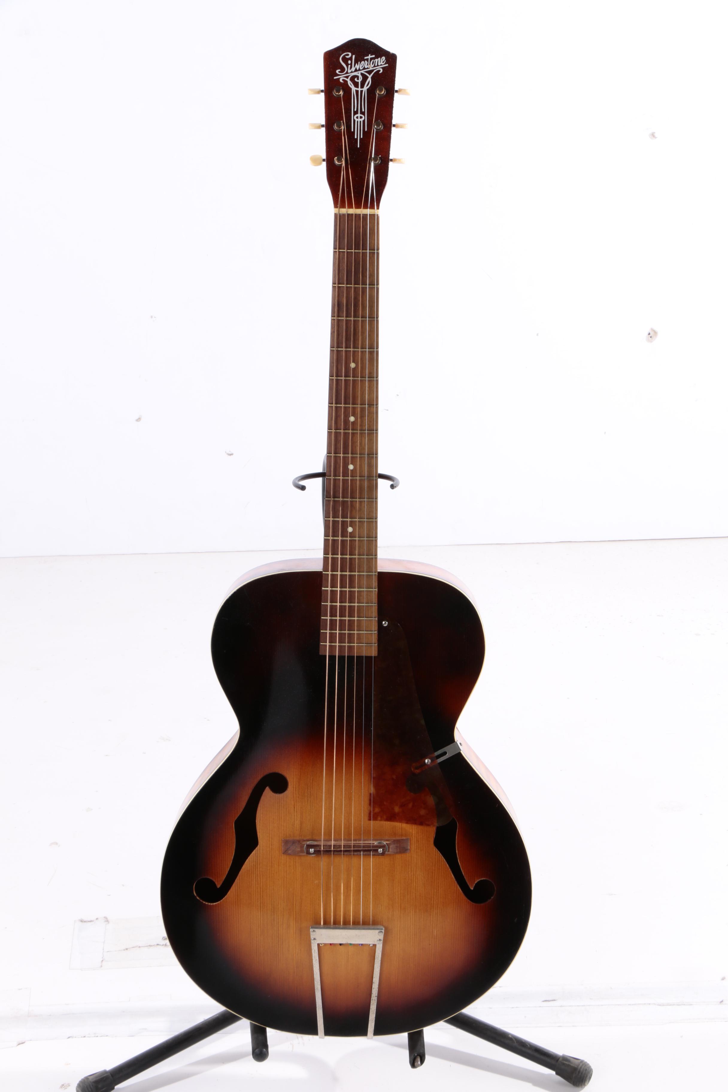 Vintage 1950s Kay-Built Silvertone 696 Archtop Acoustic Guitar with Case