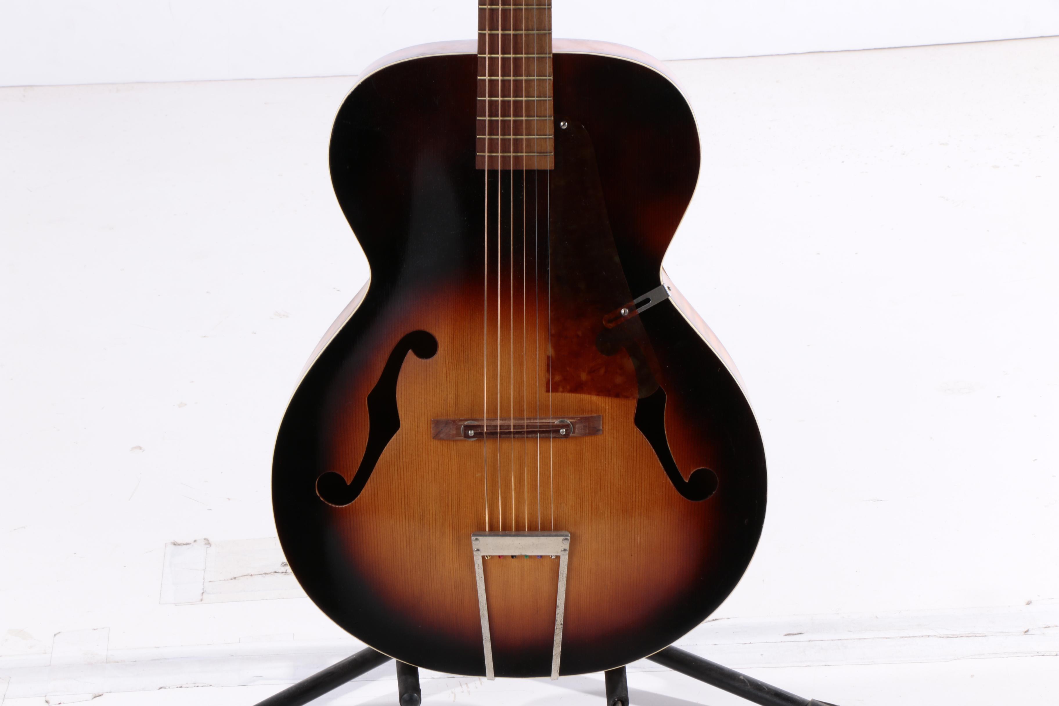 Vintage 1950s Kay-Built Silvertone 696 Archtop Acoustic Guitar with Case