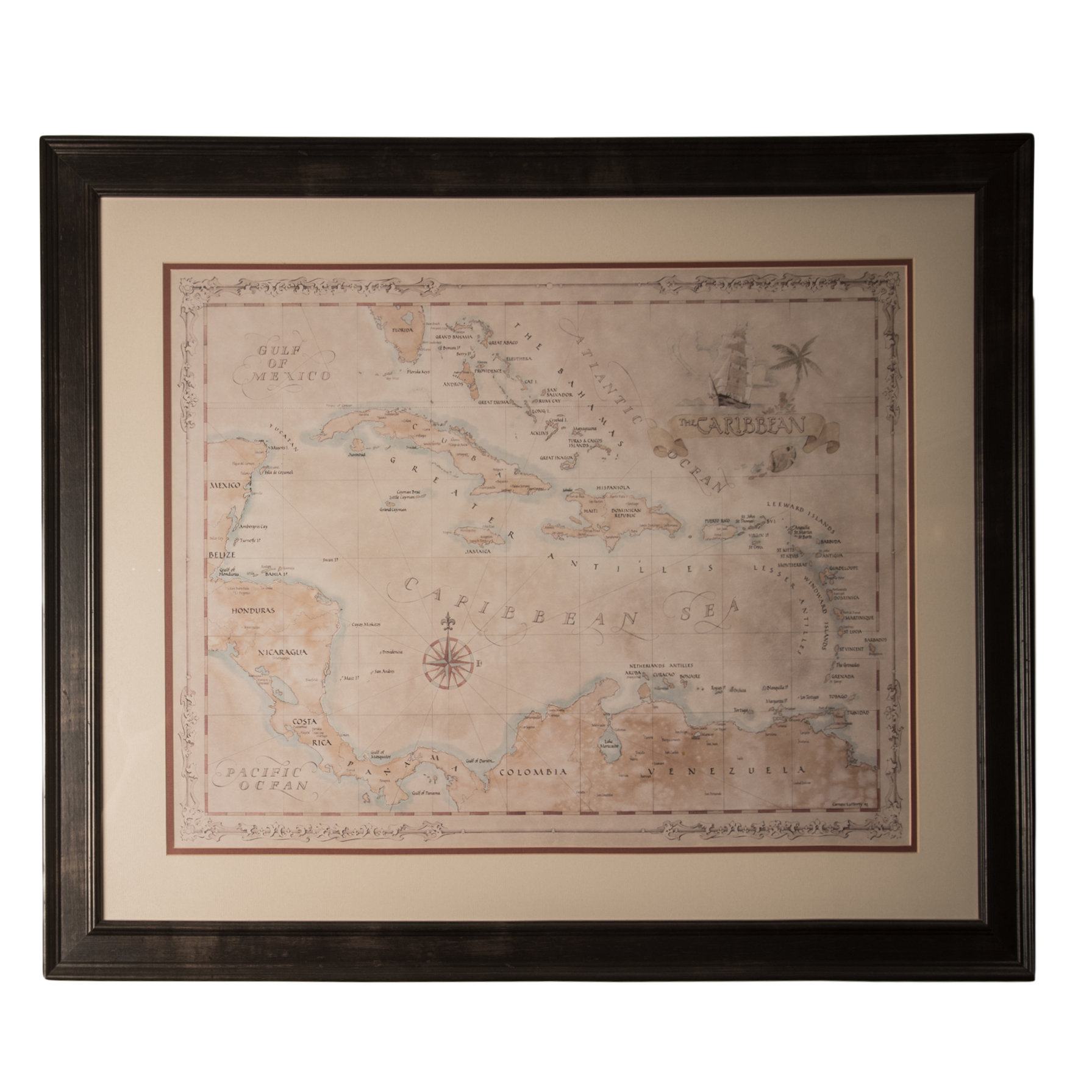 Carnes Lafferty Map of The Caribbean