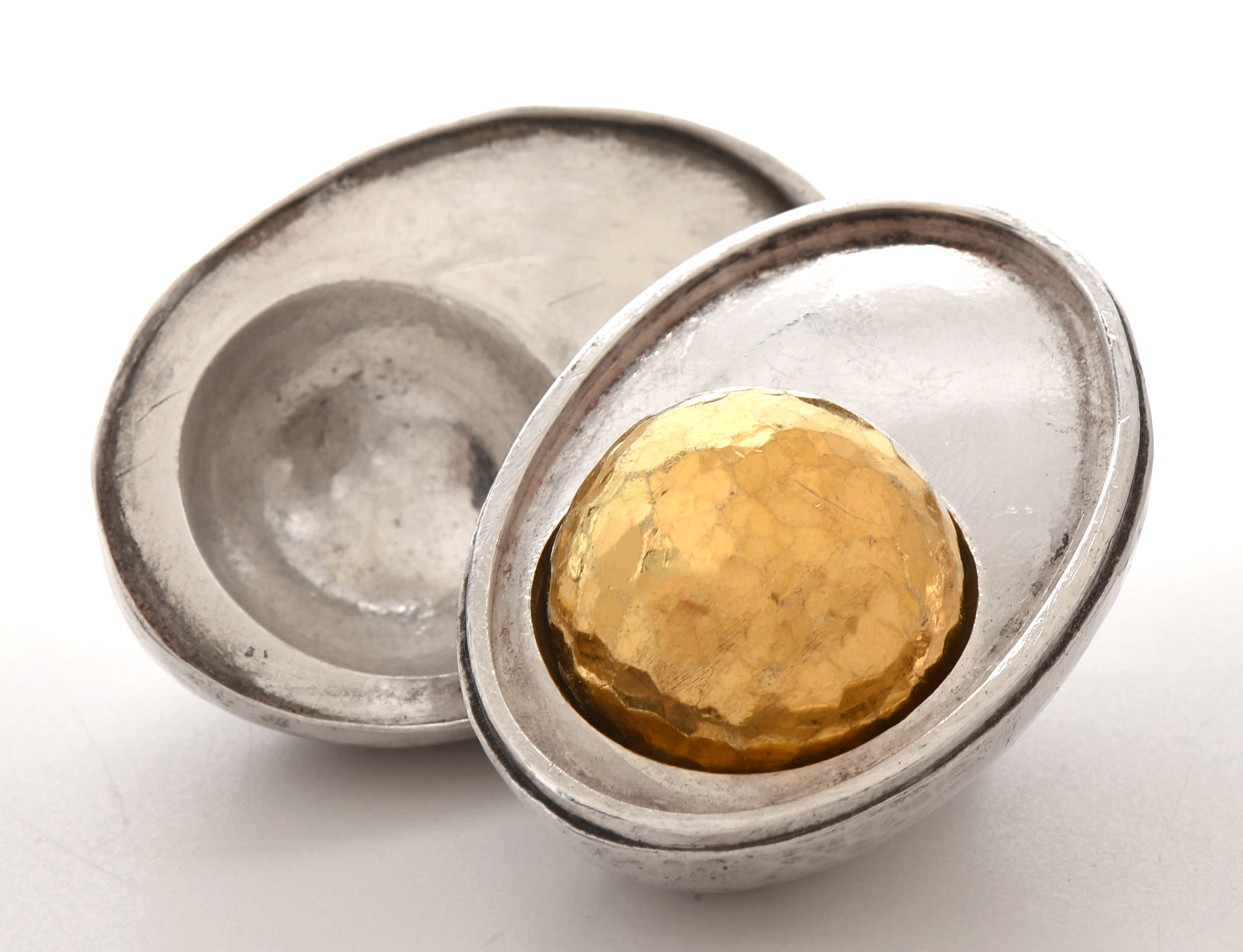 Pure Silver and 24K Yellow Gold Egg