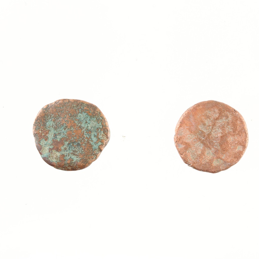 Group of Two Roman Widow's Mite Sized Bronze Coins