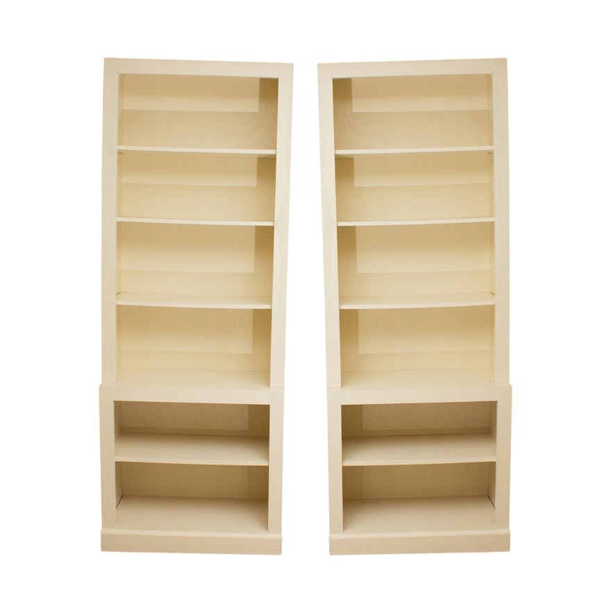 Pair of Wooden Library Bookcases