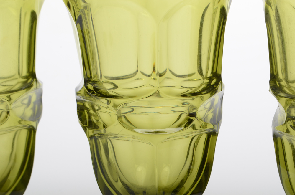 Set of Ten Fostoria Argus Avocado Glasses