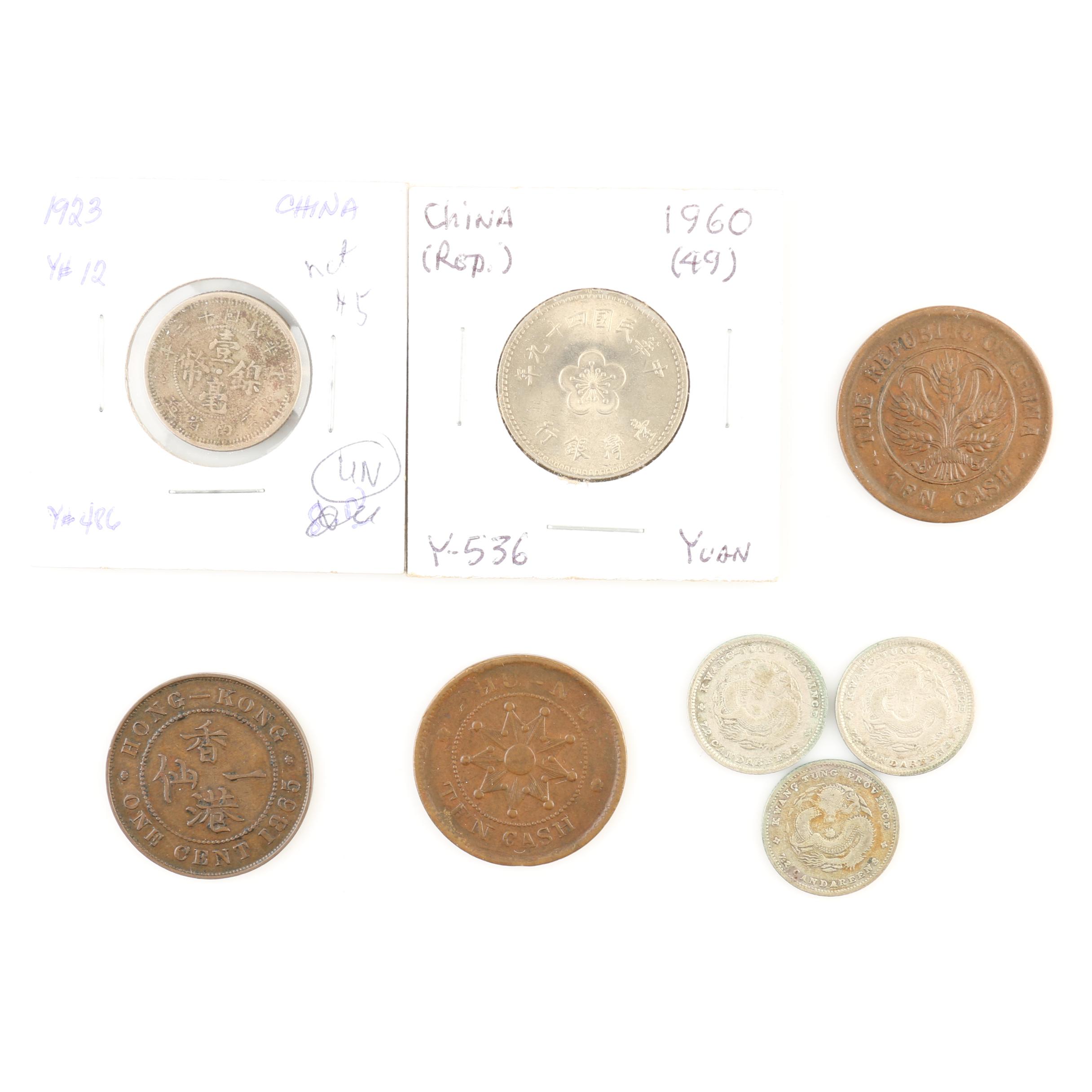 Eight Antique and Vintage Chinese Coins