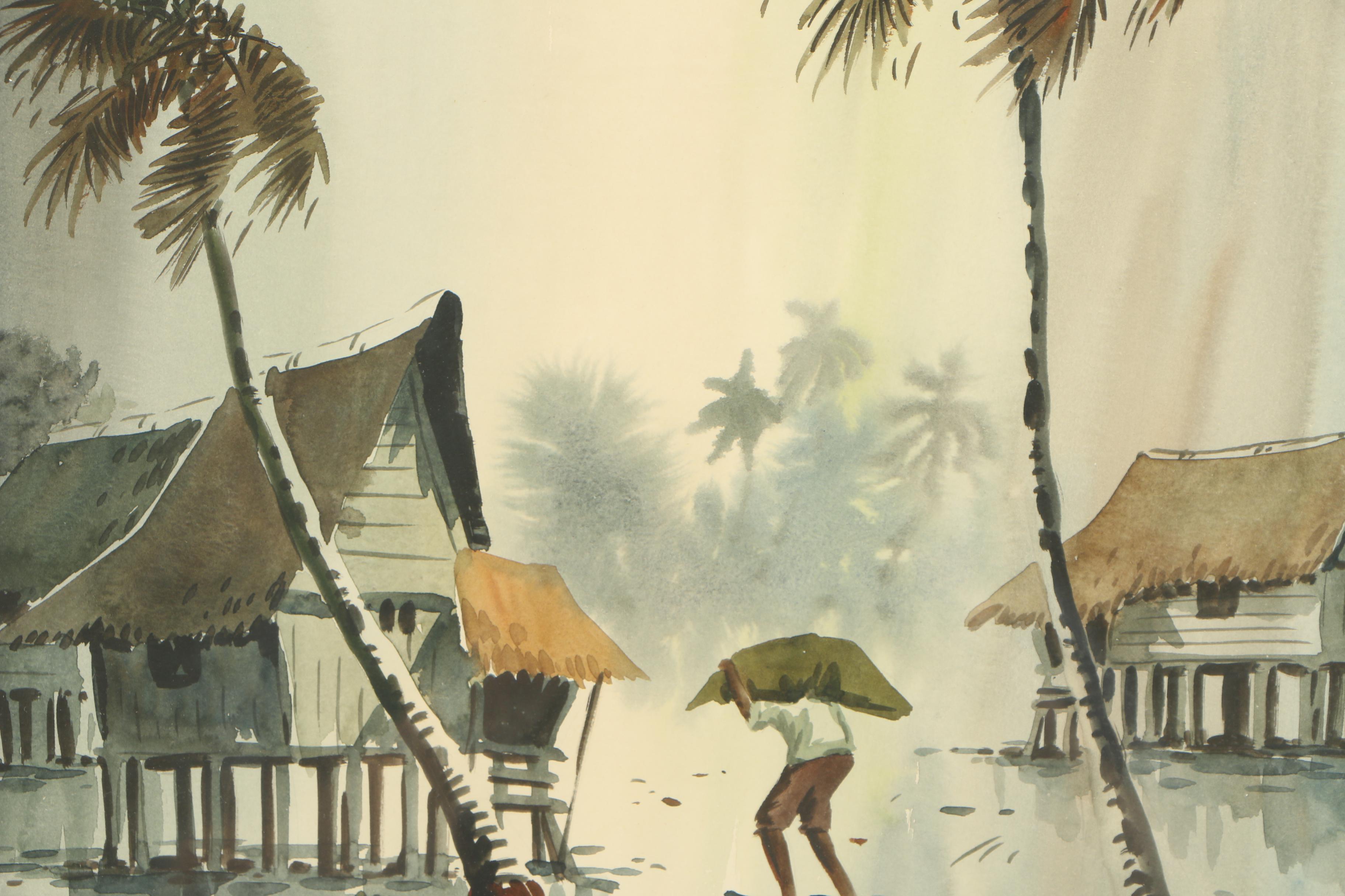 Asian Inspired Watercolor Paintings