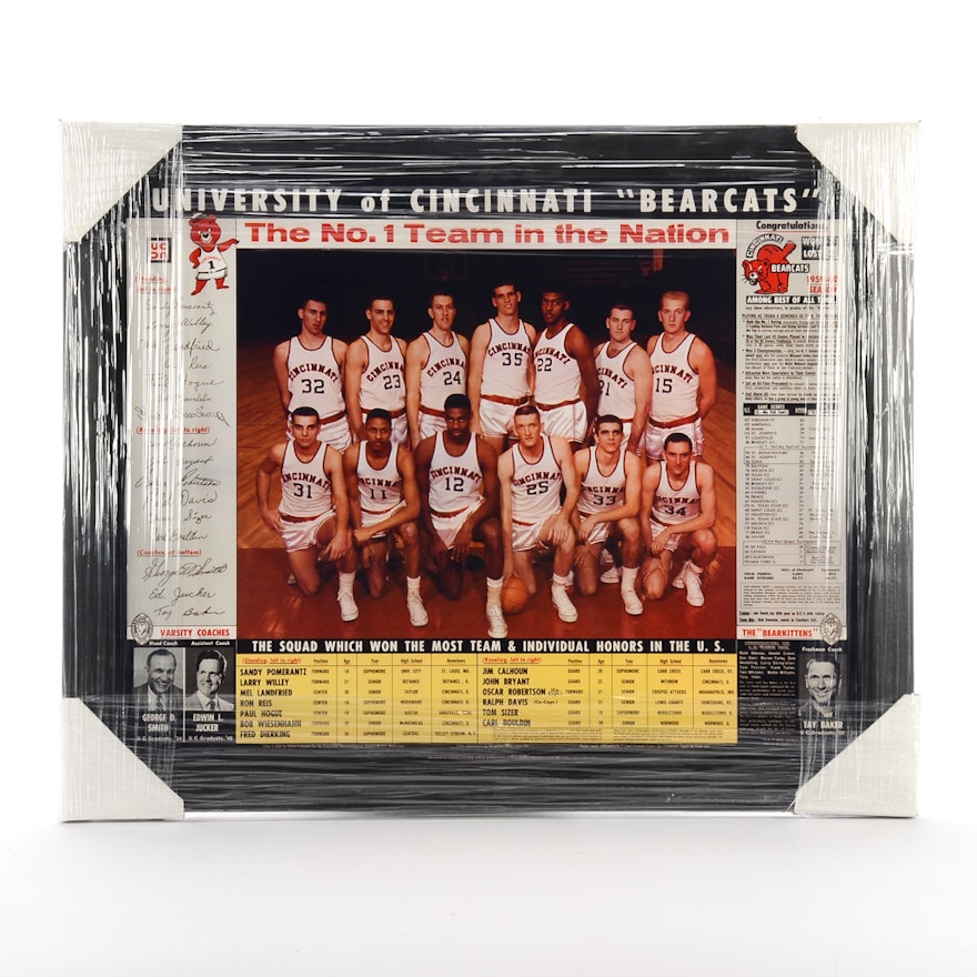 1961 NCAA University Of Cincinnati Bearcats Basketball Framed Poster