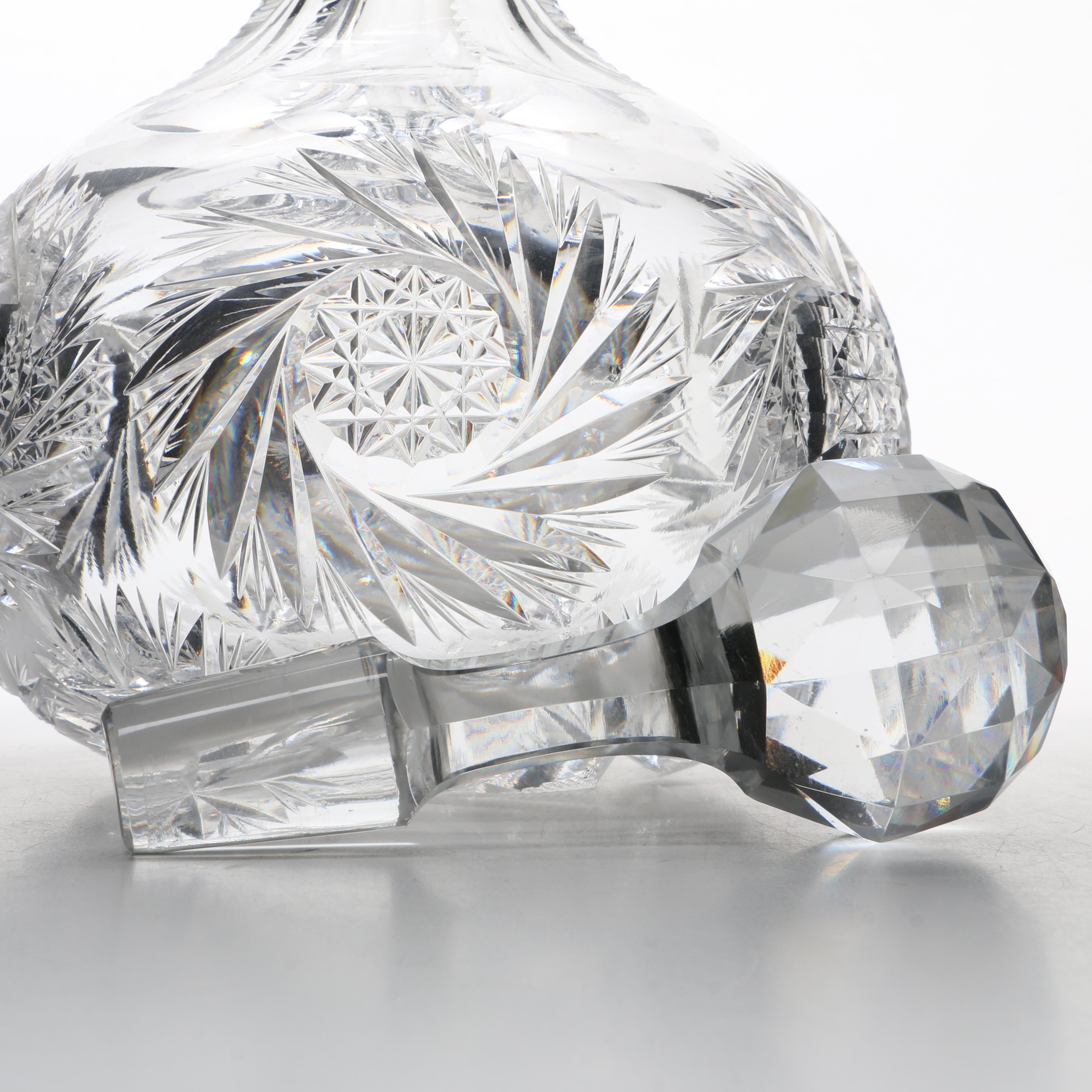 Circa 1900 Brilliant Period Cut Glass Decanter