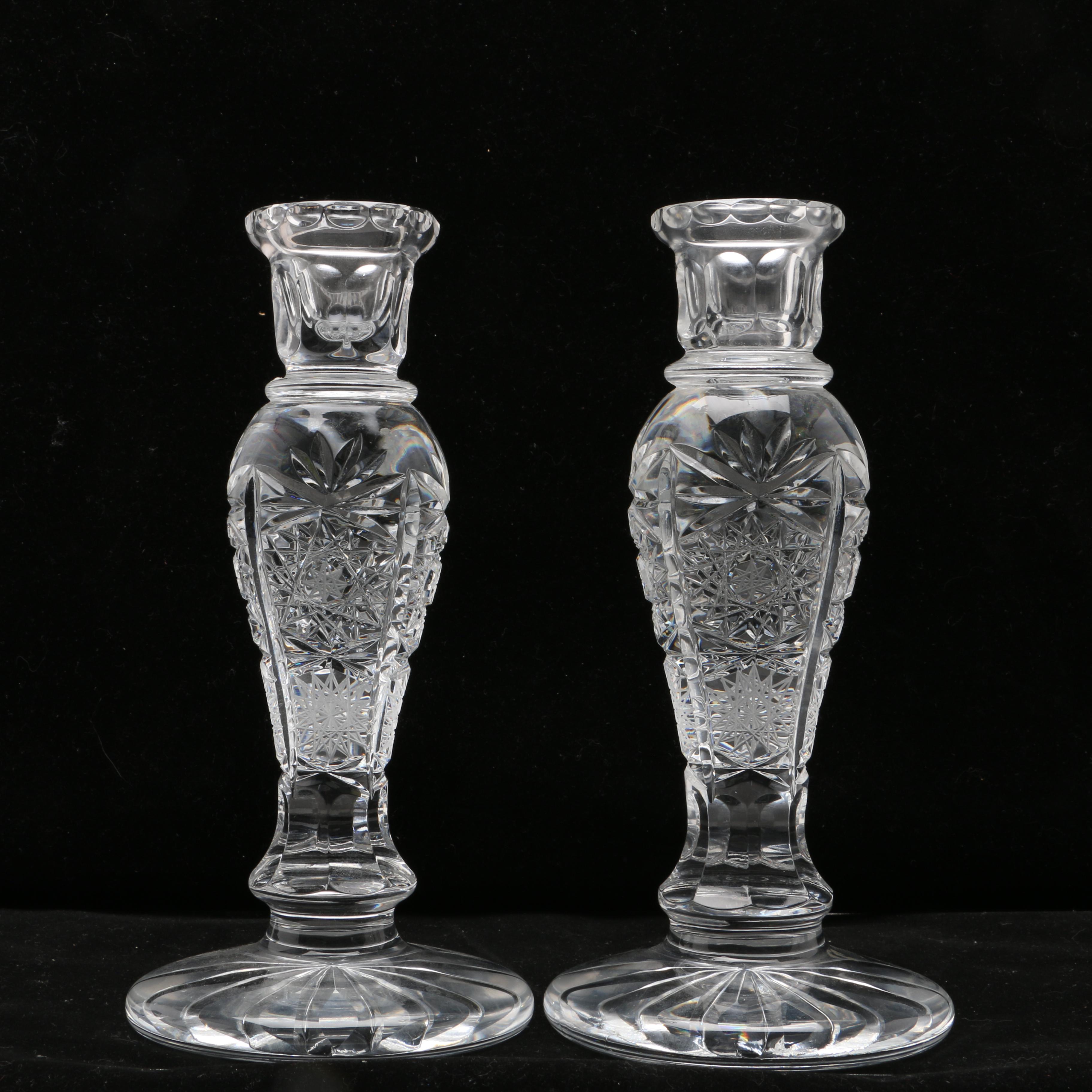 Crystal Pedestal Candlesticks