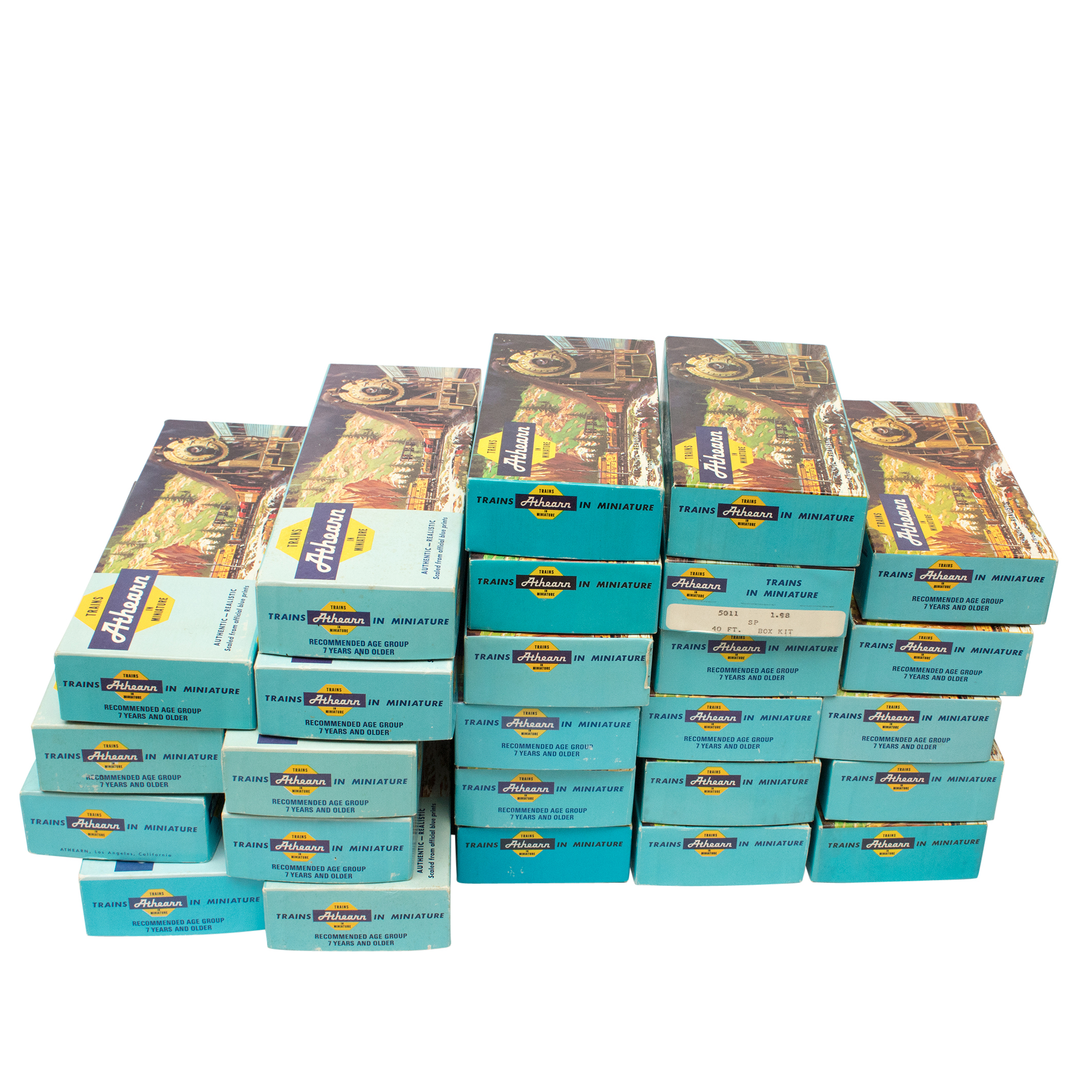 Assorted HO Scale Athearn "Blue Box" Locomotives and Train Cars