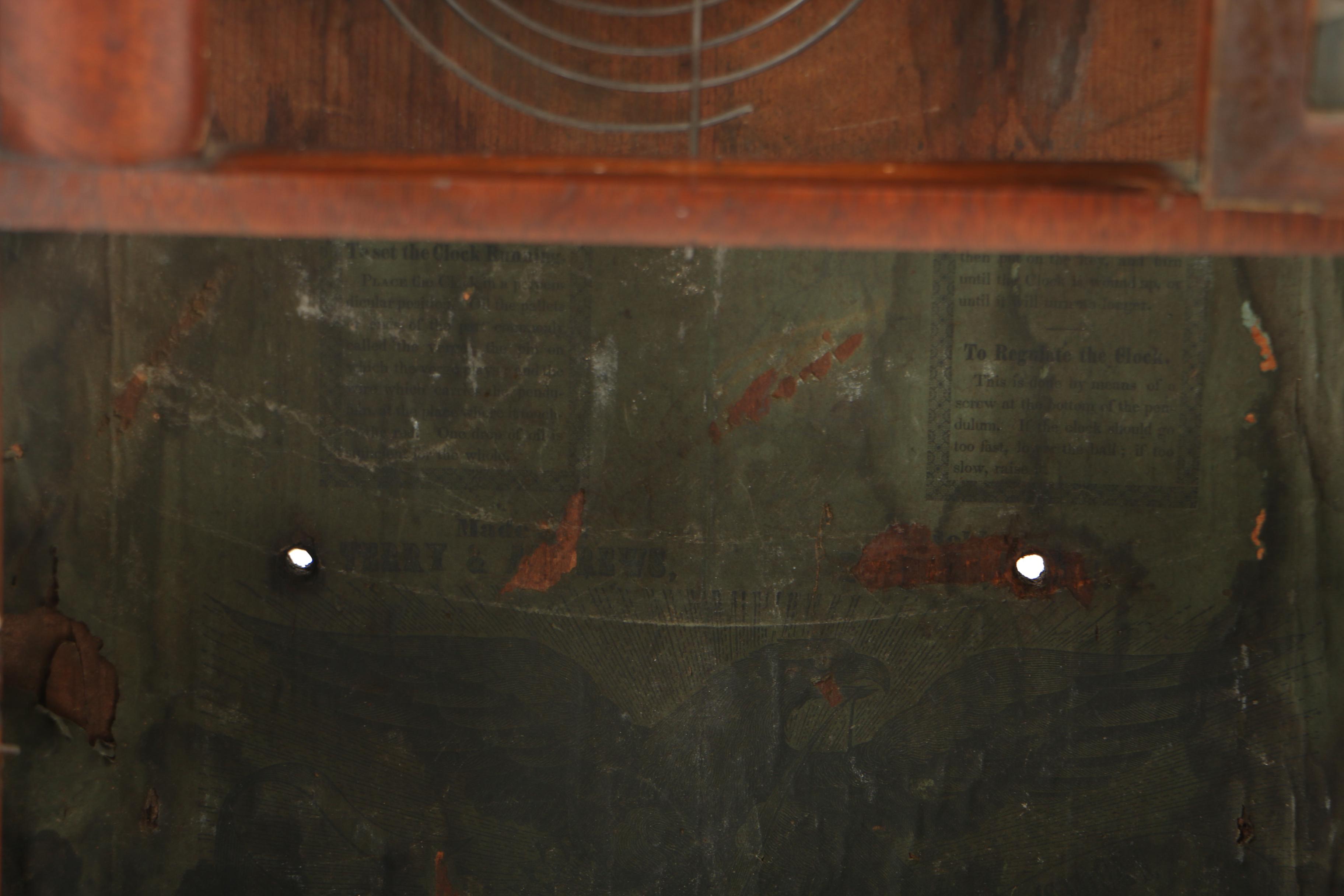 Antique Terry & Andrews Mahogany Steeple-on-Steeple Shelf Clock