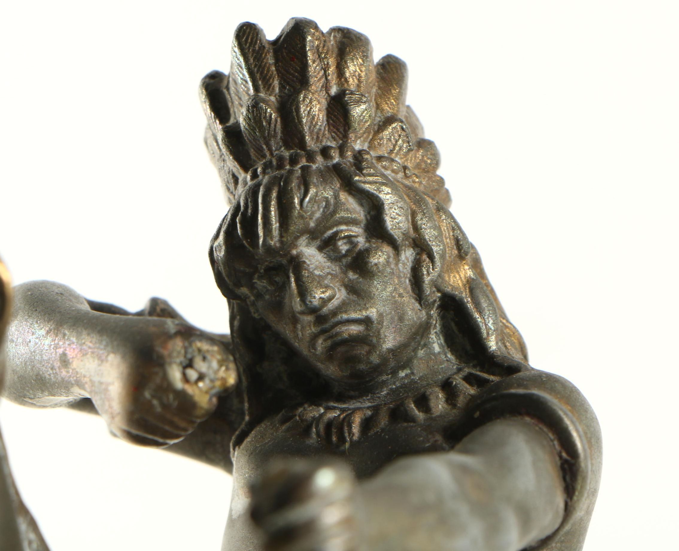 Cast Metal Sculpture of a Native American