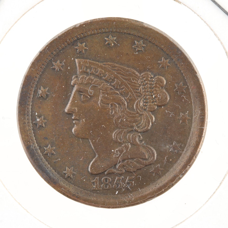 1855 Braided Hair Half Cent