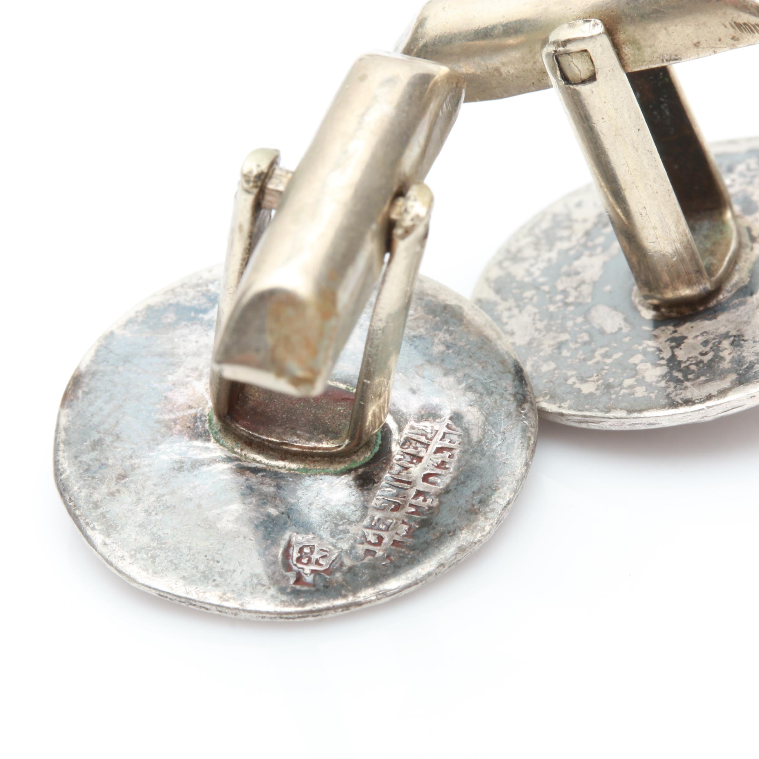 Sterling Jewelry with 900 Silver Panel Bracelet and Mesoamerican Themes