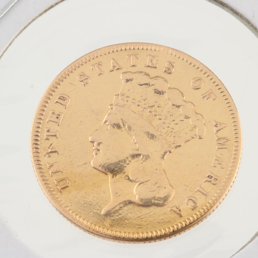 1878 Indian Head Princess $3 Gold Coin