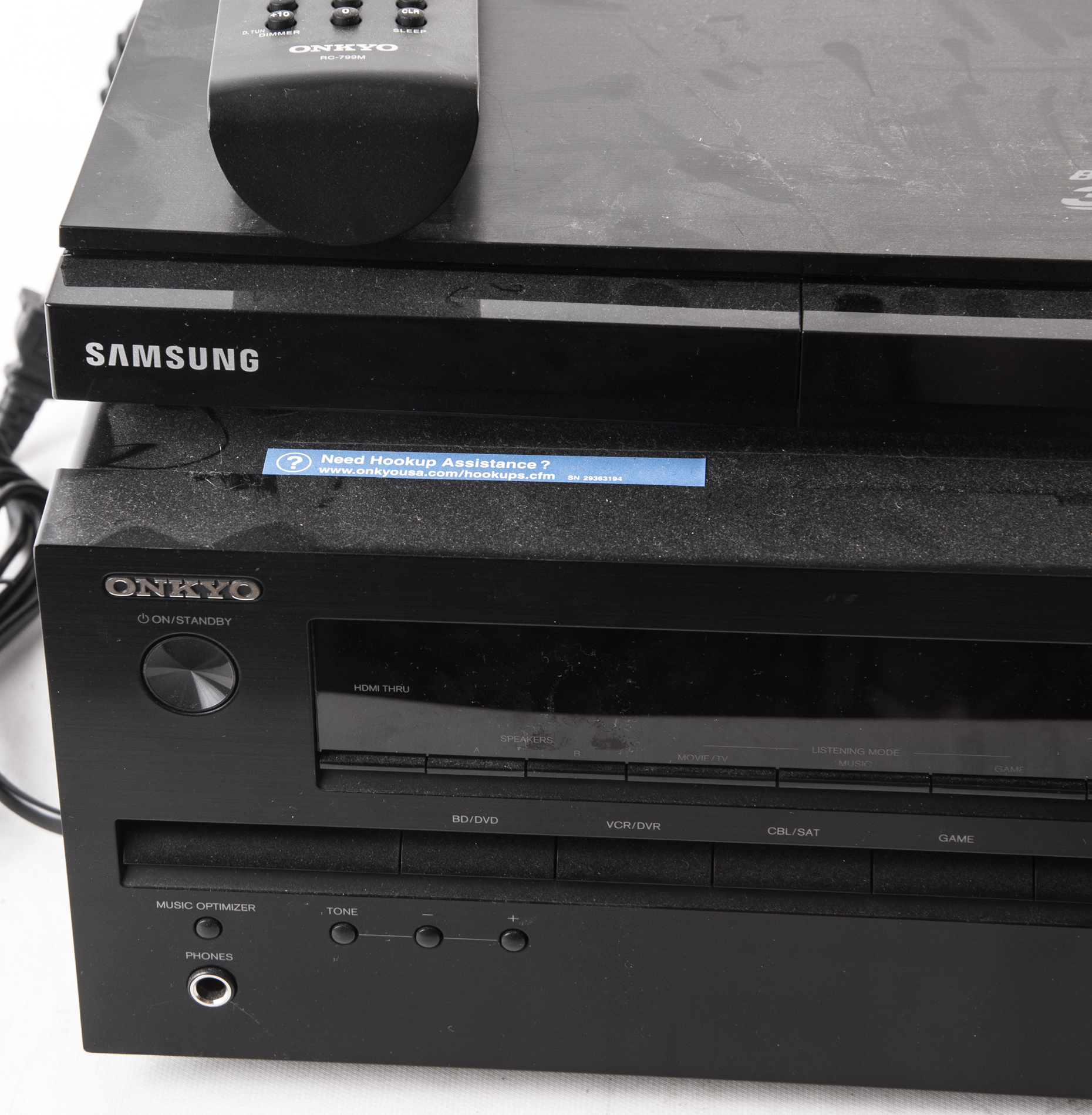 Samsung Blu Ray Player and Onkyo Receiver